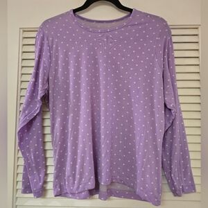 RE Performance - Purple & White Long-Sleeve Polka-Dot Top